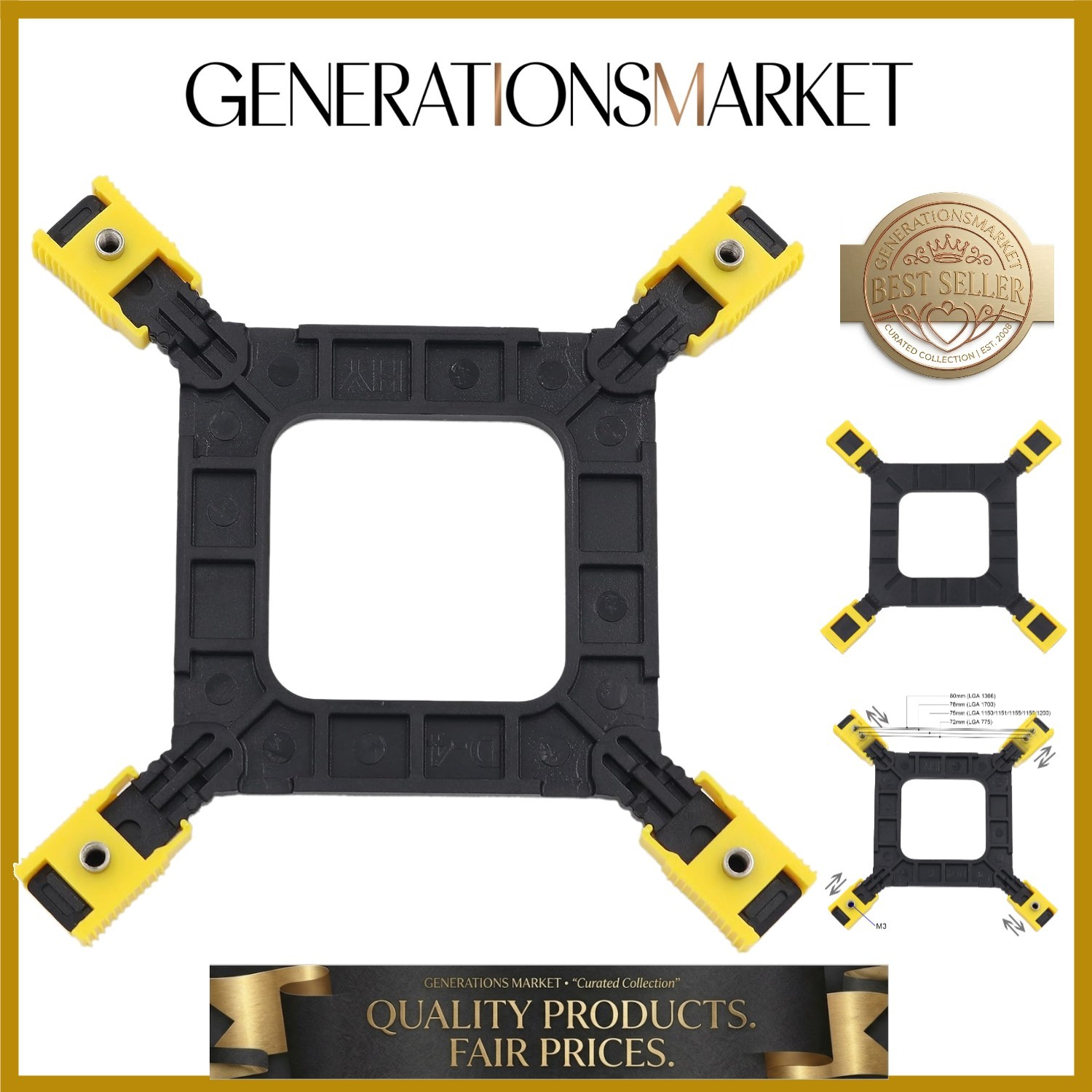 Adjustable Motherboard Backplate, CPU Heatsink Mounting Base, Radiator Holder…