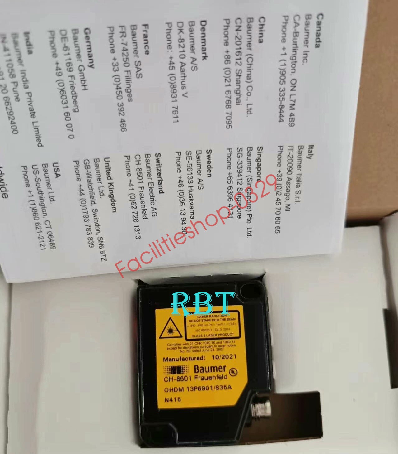 Baumer OHDM 13P6901/S35A Diffuse photoelectric sensor brand new DHL/FedEx