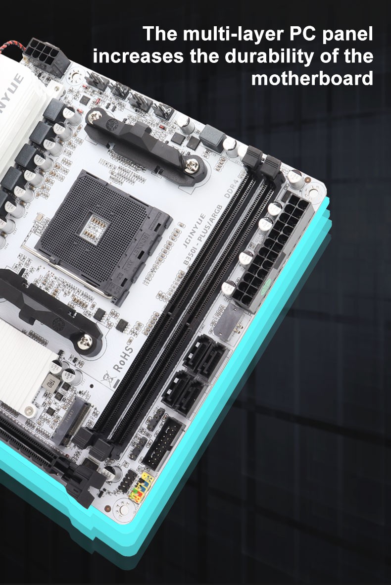 Mini ITX Motherboard AM4, B350I-PLUS ARGB 2xM.2 NVMe 2xDDR4 32GB Ryze AMD 1-5000
