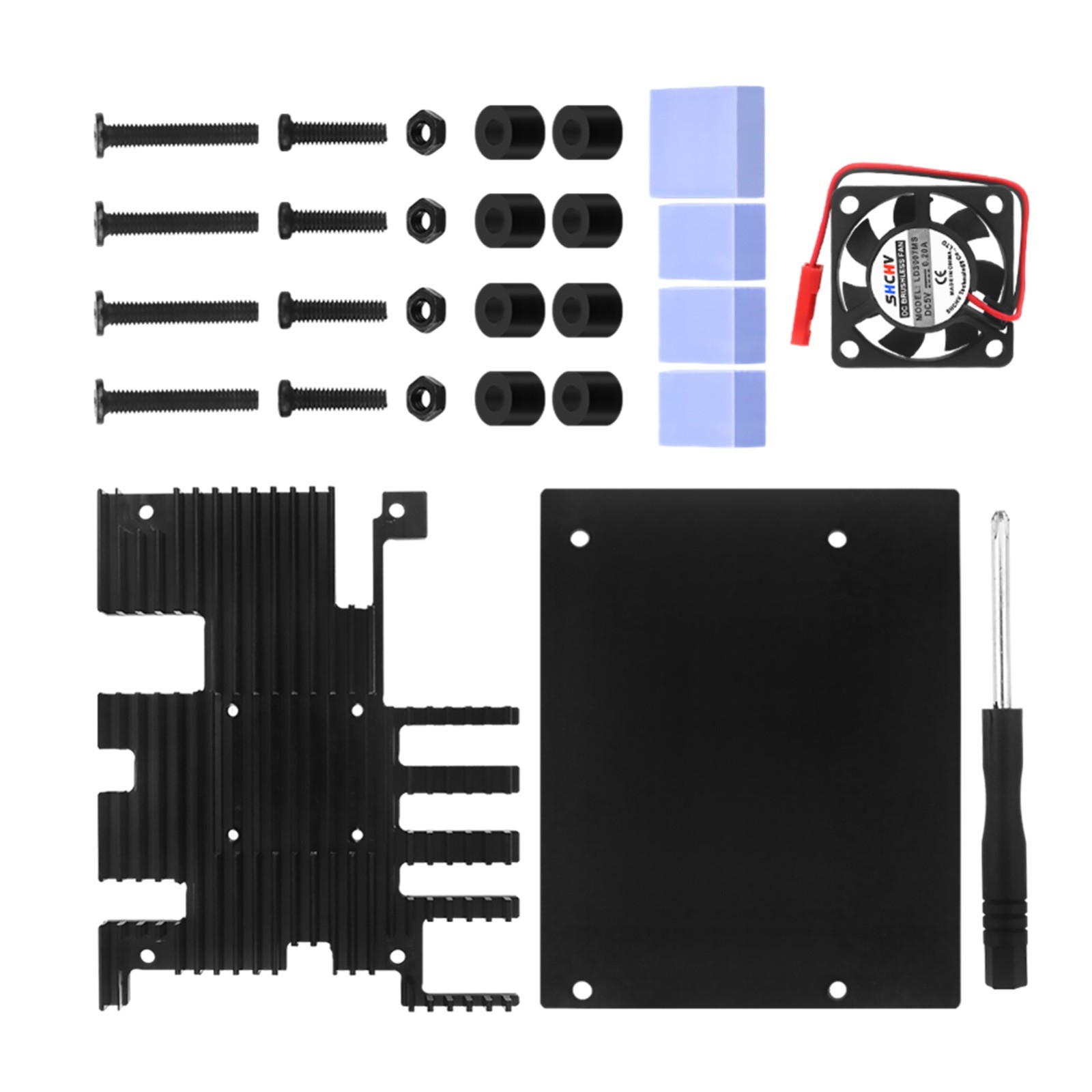 Housing Case+Cooling Fan Active Passive Radiator/Heatsink For Orange Pi 5 Plus