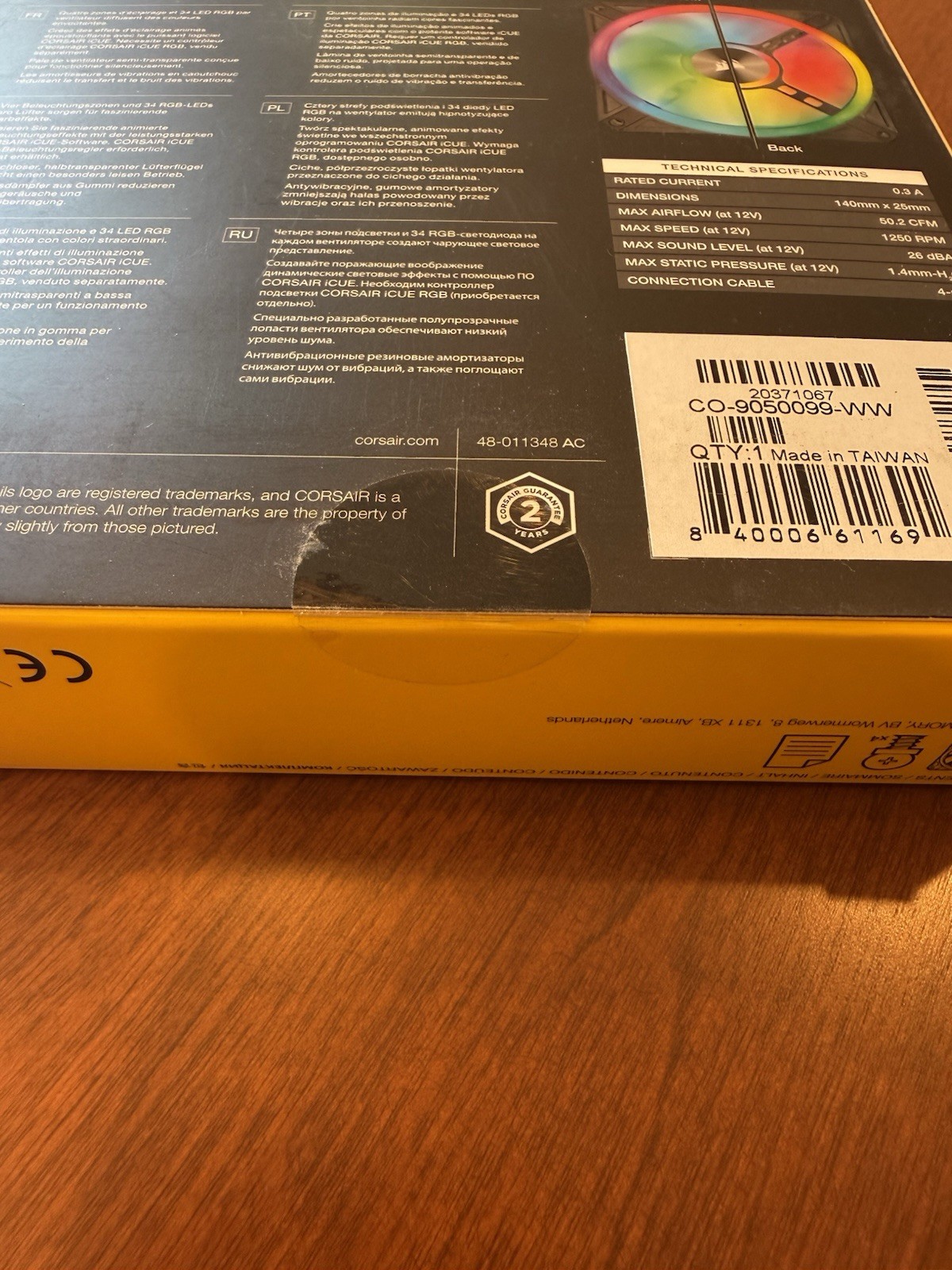 Corsair QL140 RGB 140mm PWM Performance RGB Fan iCUE CO-9050099-WW Sealed – BNIB