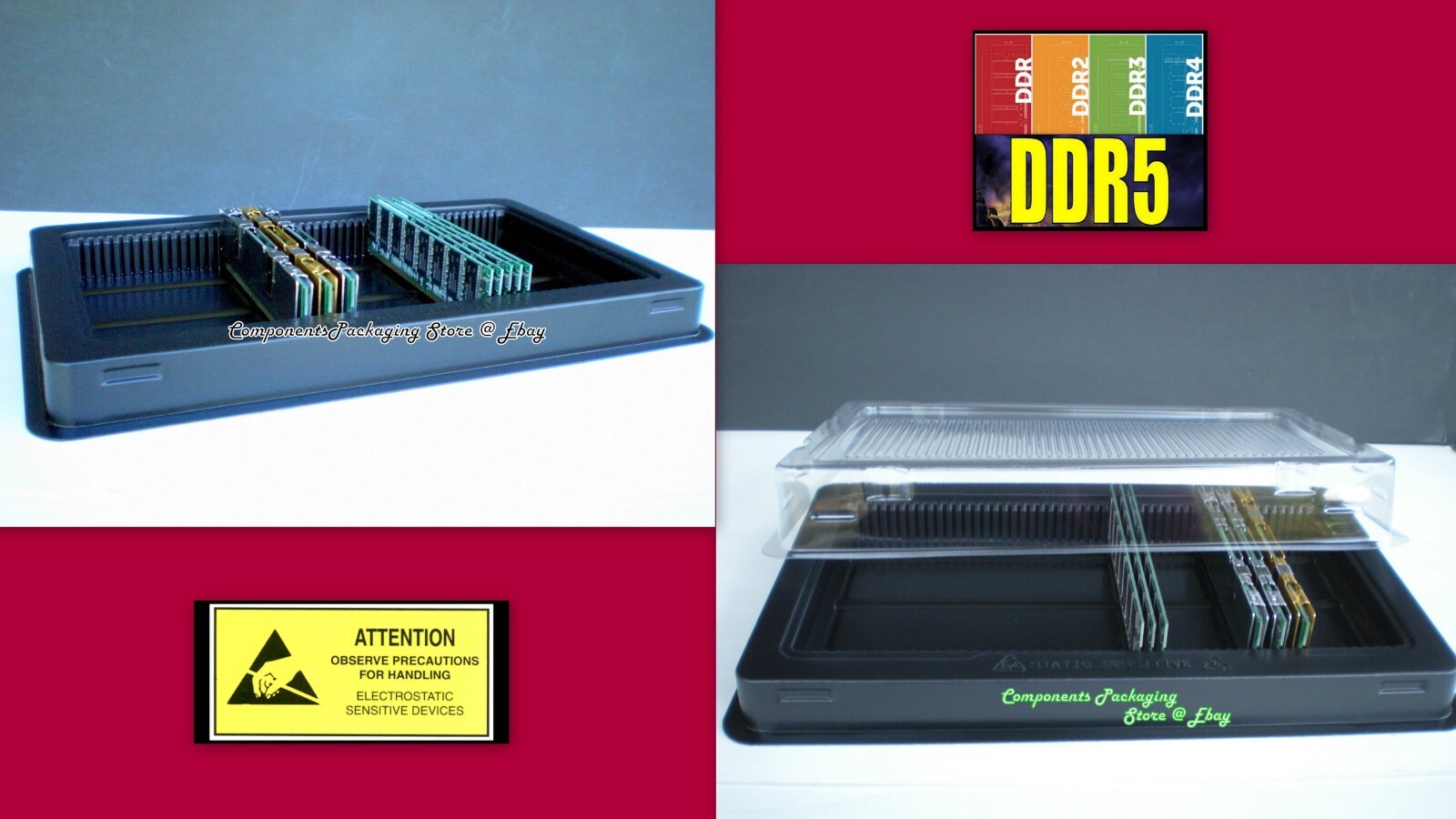 Workstation Memory Packaging Container Tray for DIMM Modules – Lot of 2 5 12 20