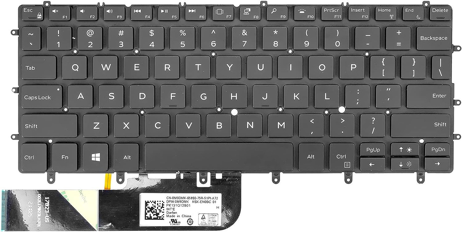 Dell XPS 13 Keyboard 9380 9370 9305 7390 Backlit US Layout Replacement