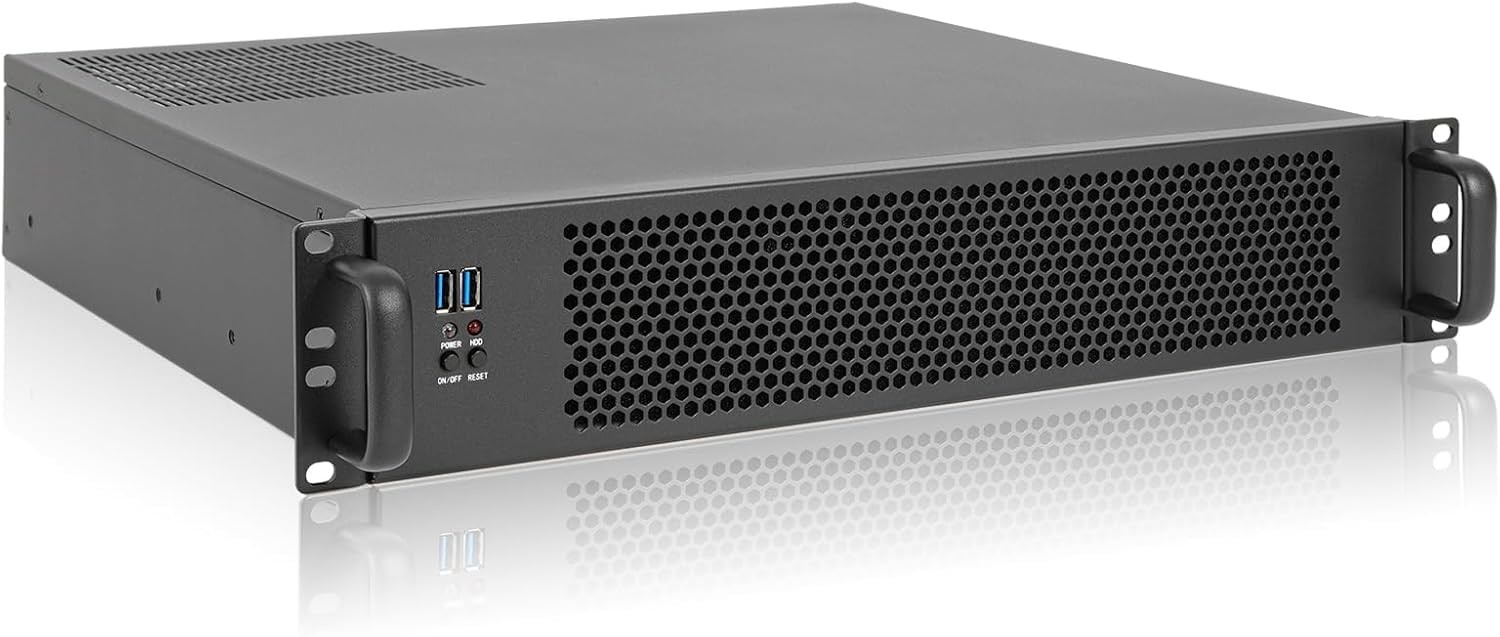 Server case MicroATX/Mini-ITX 2U Rackmount Server Chassis max 7×3.5 Bay / USB…