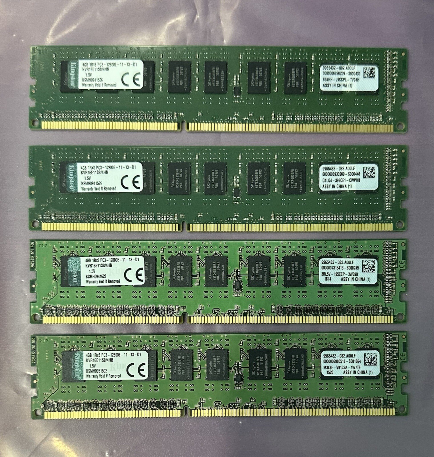 Kingston KVR16E11S8/4HB 16GB (4x4GB) PC3-12800E DDR3-1600 RAM Memory