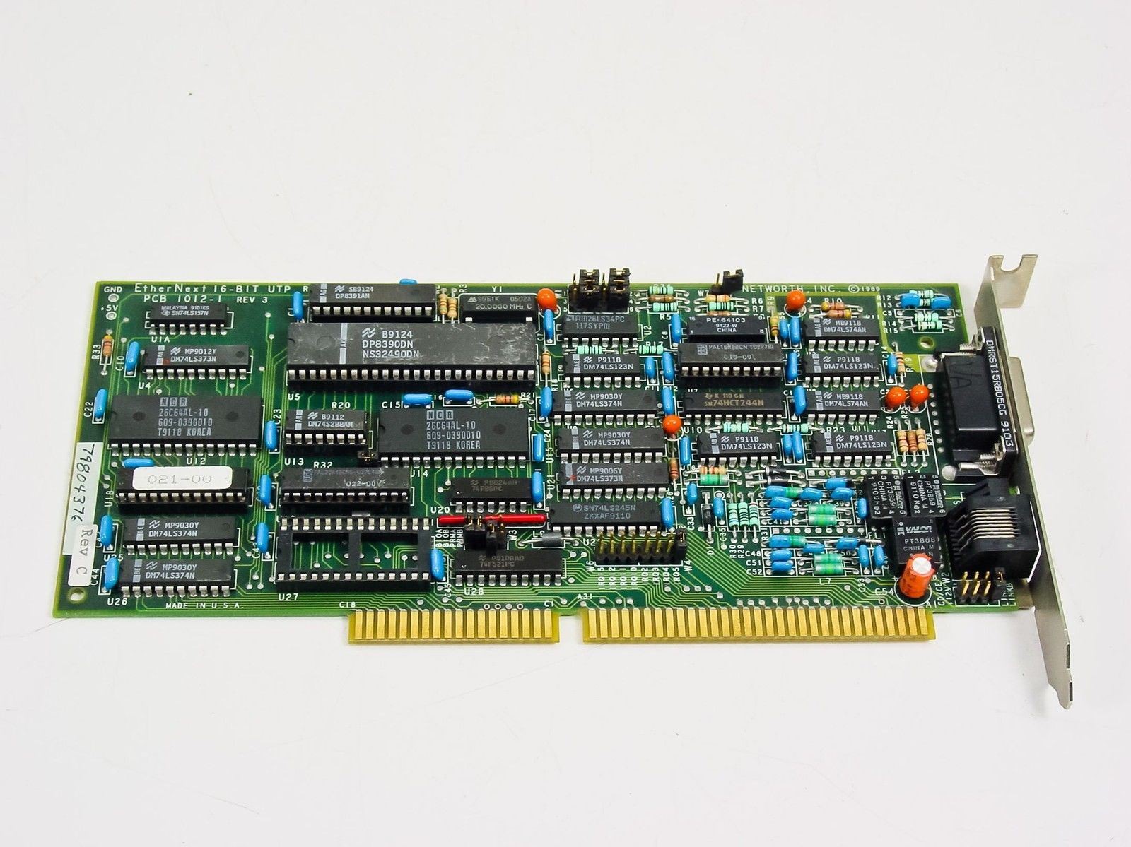 Networth 8/16 Bit Combo UTP Ethernet Card 79804376 Rev C PCB 1012-1
