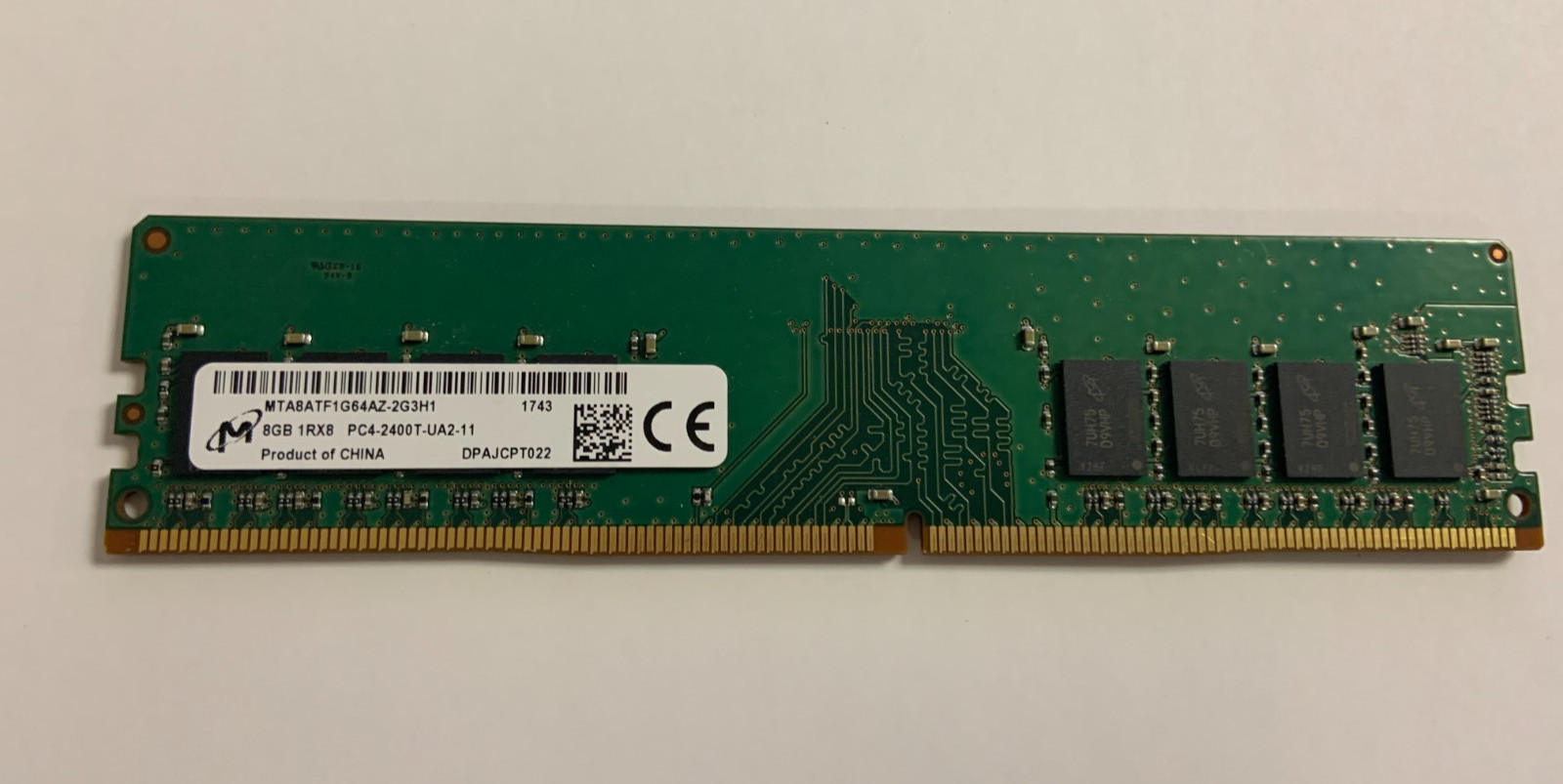 MICRON 8GB 1RX8-PC4-2400T-UA2-11-MTA8ATF1G64AZ-2G3H1-DESKTOP MEMORY