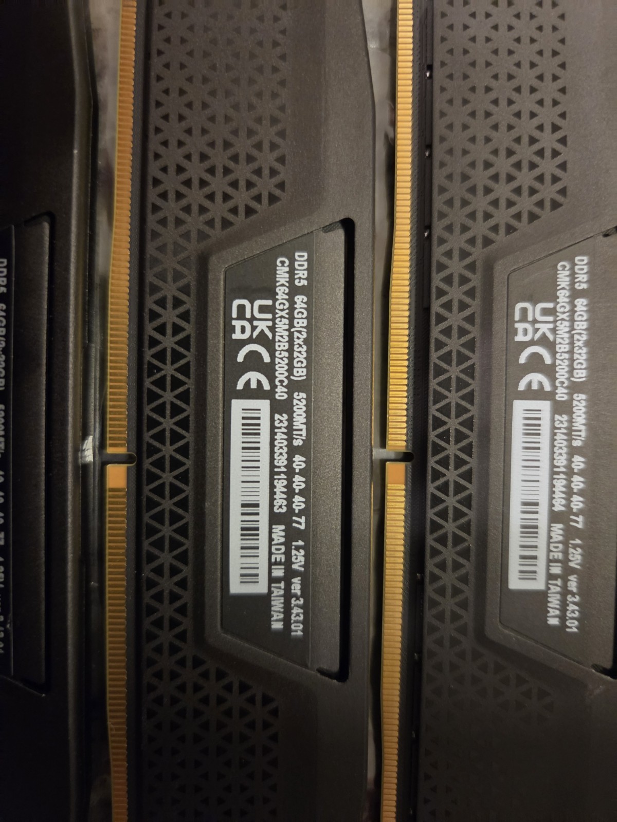 Corsair Vengeance 64GB (2x32GB) DDR5 5200MHz CL40 Desktop RAM Memory Kit Black