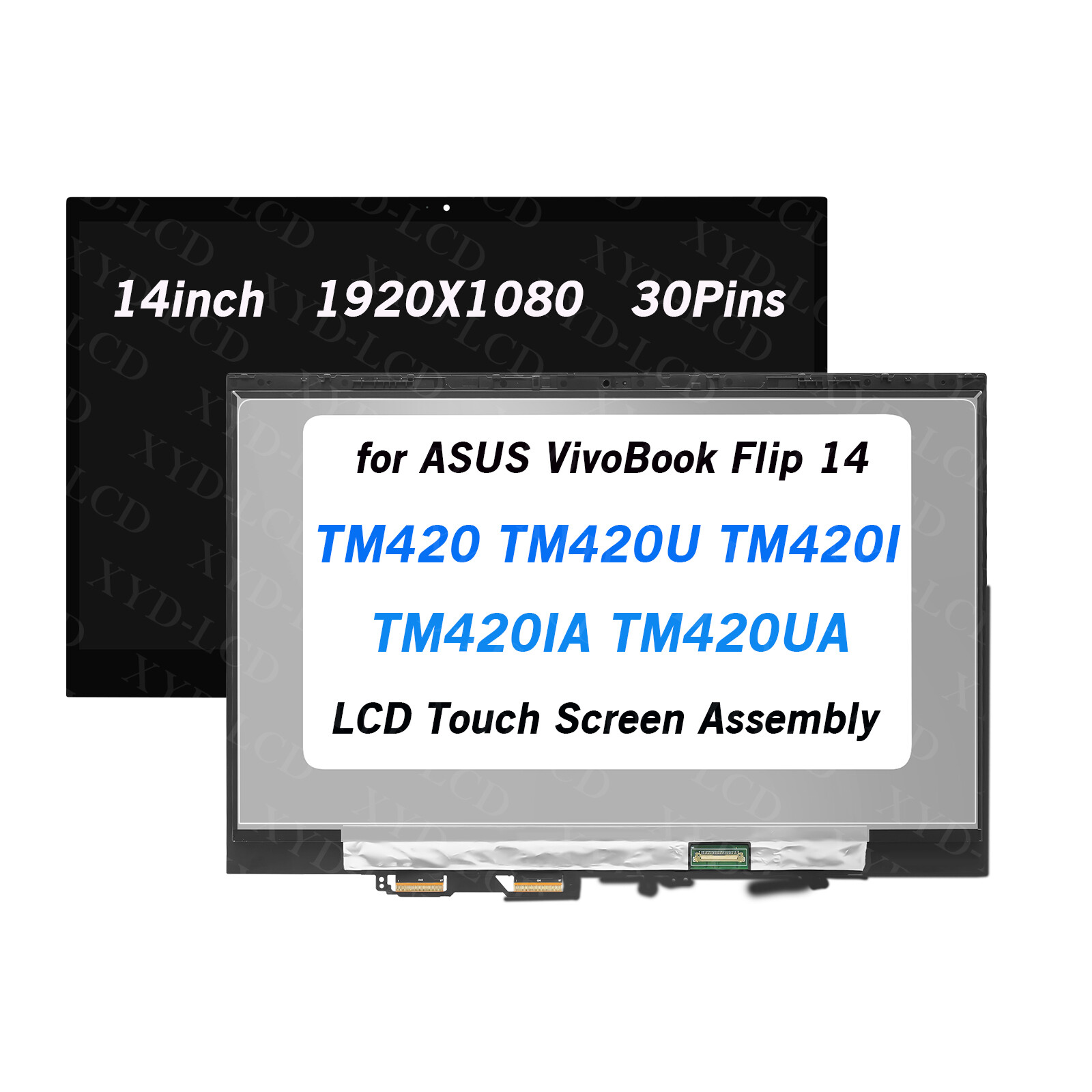 90NB0RN1-R20010 For ASUS VivoBook Flip 14 TM420 FHD LCD Touch Screen Assembly