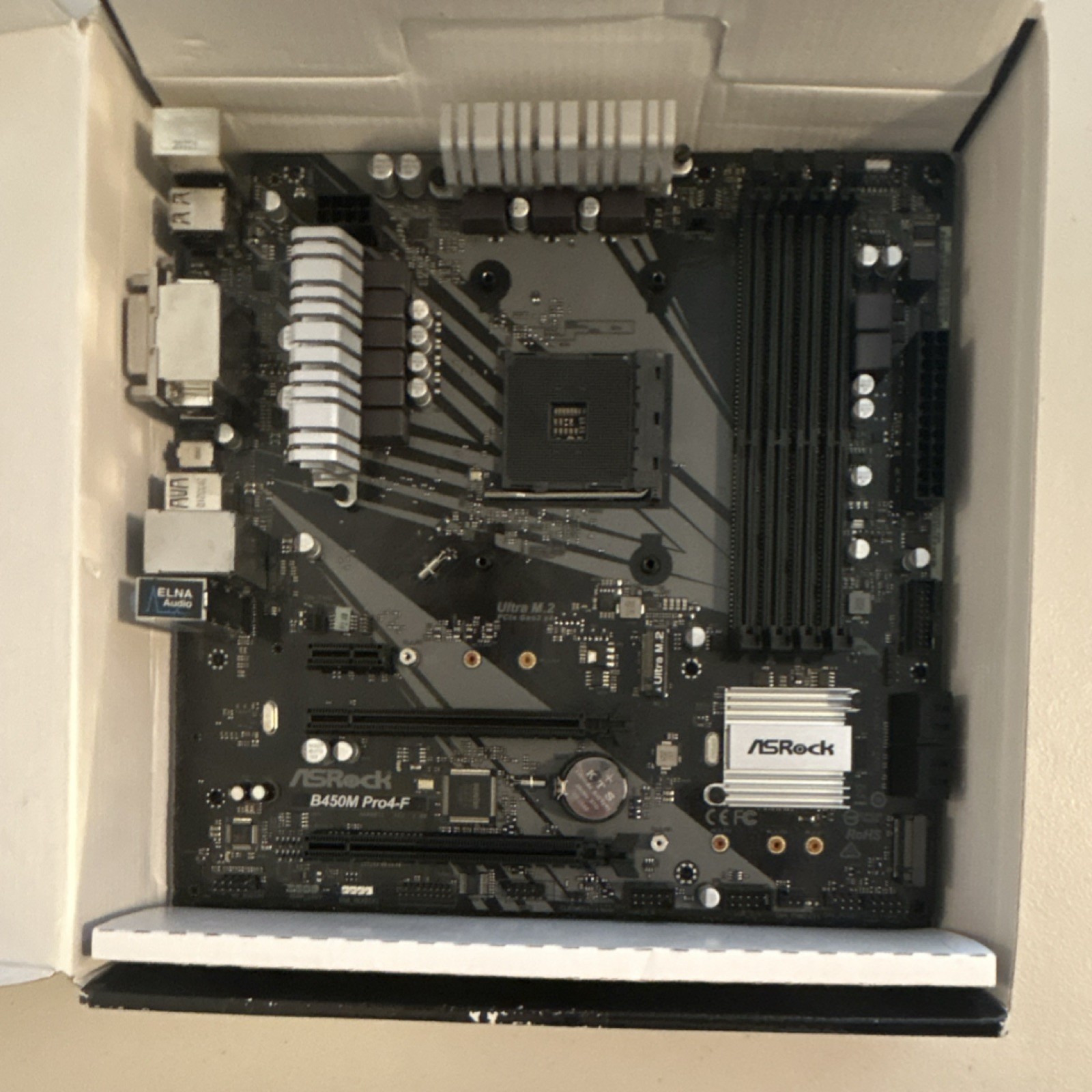 ASRock B450M PRO4-F MicroATX Motherboard Socket AM4 DDR4 (READ DESCRIPTION.)