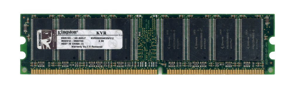 Kingston KVR266X64C25/512 512MB DDR1 SDRAM DIMM PC-2100 266MHz Non-ECC