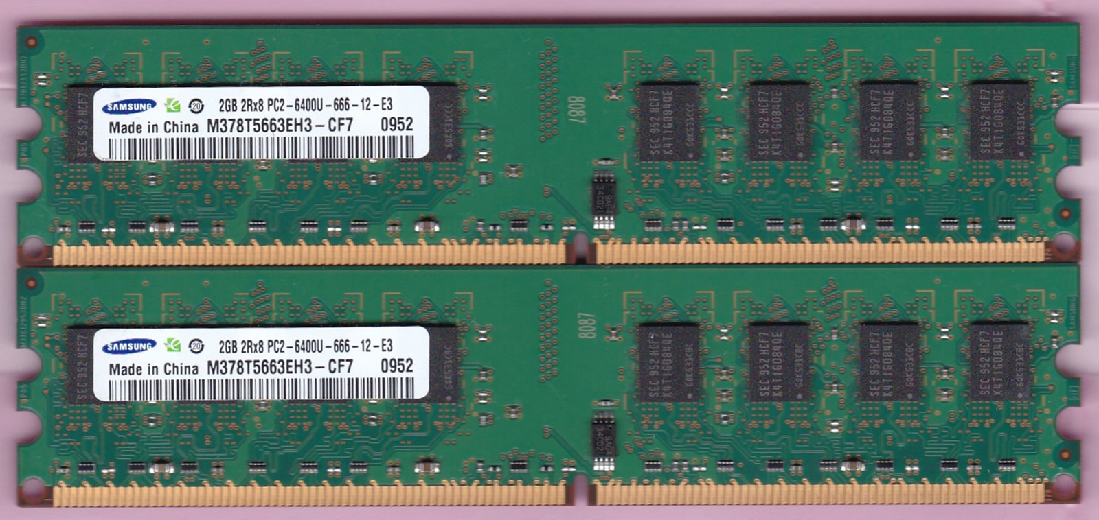 4GB 2x2GB PC2-6400 DDR2-800 SAMSUNG M378T5663EH3-CF7 Desktop Ram Memory Kit DIMM