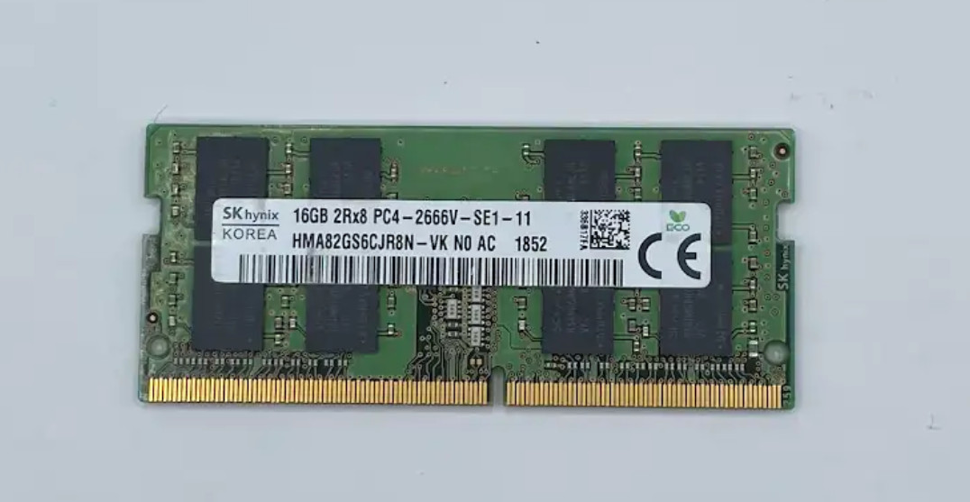 SK Hynix 16GB DDR4 2666MHz PC4-21300 2Rx8 Laptop SODIMM HMA82GS6CJR8N-VK