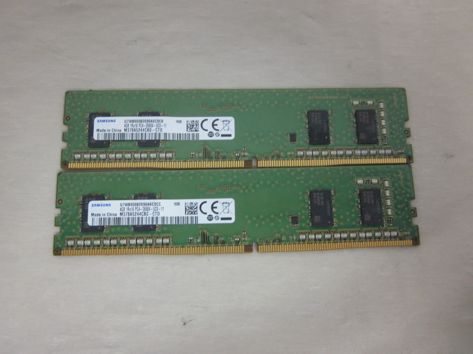 Samsung 8GB (2x4GB) 1Rx16 DDR4 PC4-2666V M378A5244CB0-CTD Ram