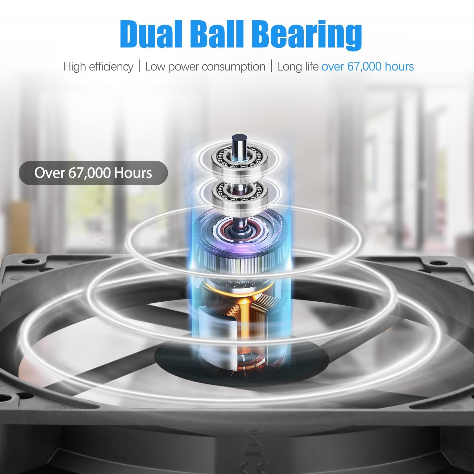 WDERAIR 120mm x 25mm 12V DC Computer Brushless 2Pin PC Case Cooling Fan 12025