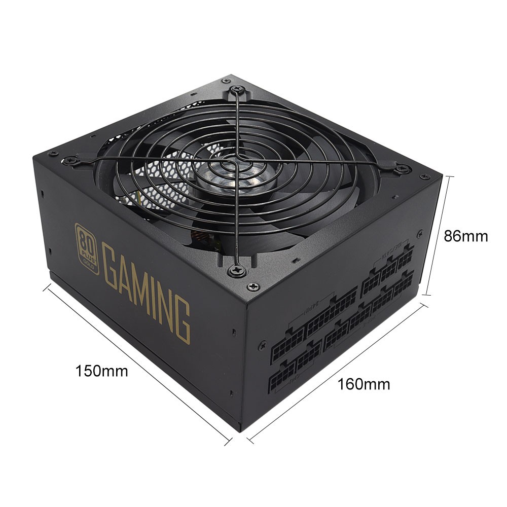 800W Modular Power Supply 80 Plus Glod Gaming ATX PSU with 120mm Fan Low Noise