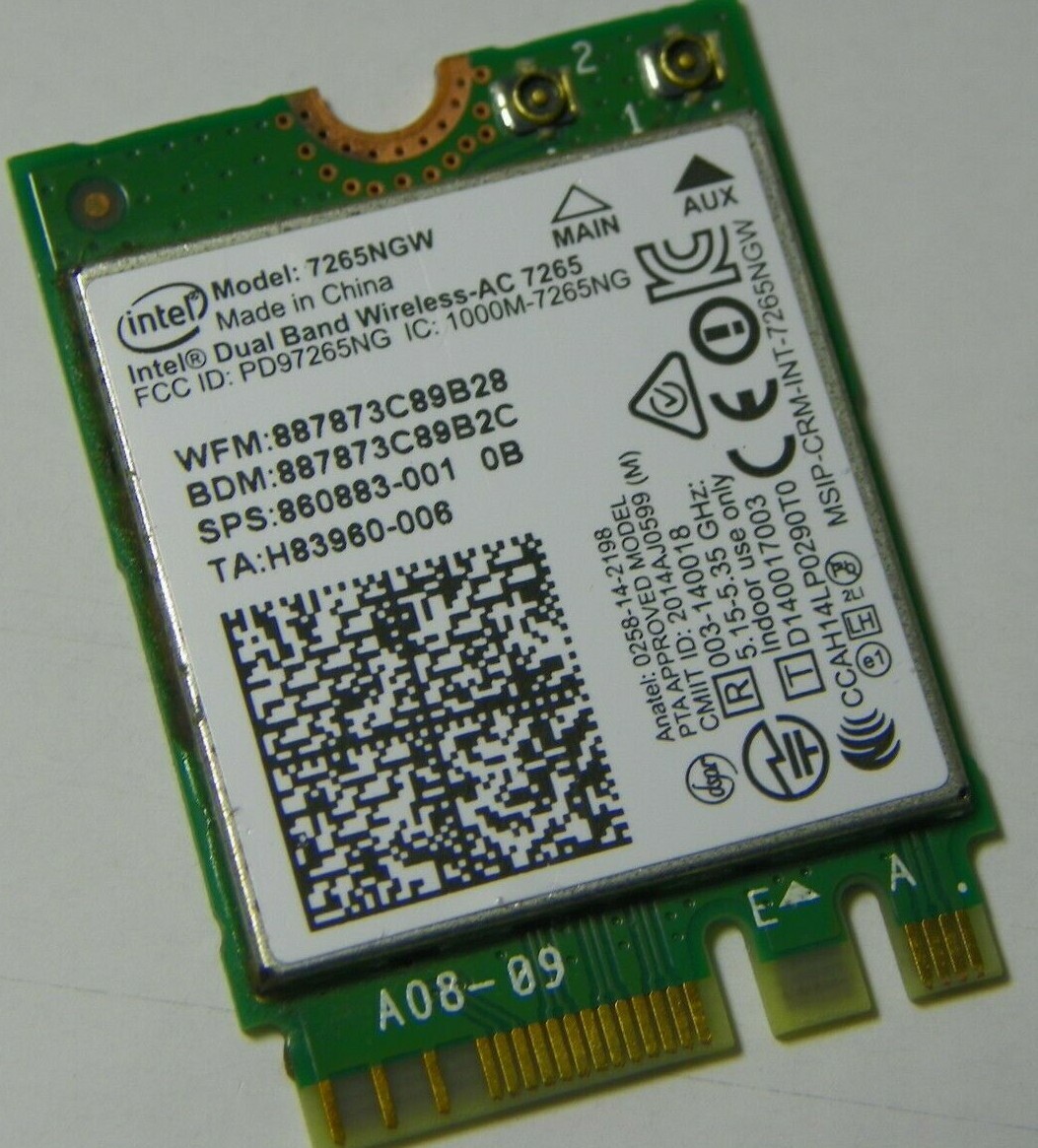 New HP 860883-001 Dual Band Wireless-AC 7265 7265NGW abgn+ac BT 4.0 NGFF