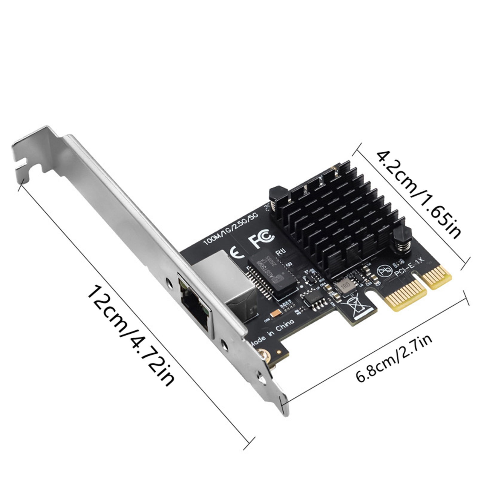 For Realtek RTL8126 5G PCIe Ethernet Adapter RJ45 5Gbps Network Card Low Profile