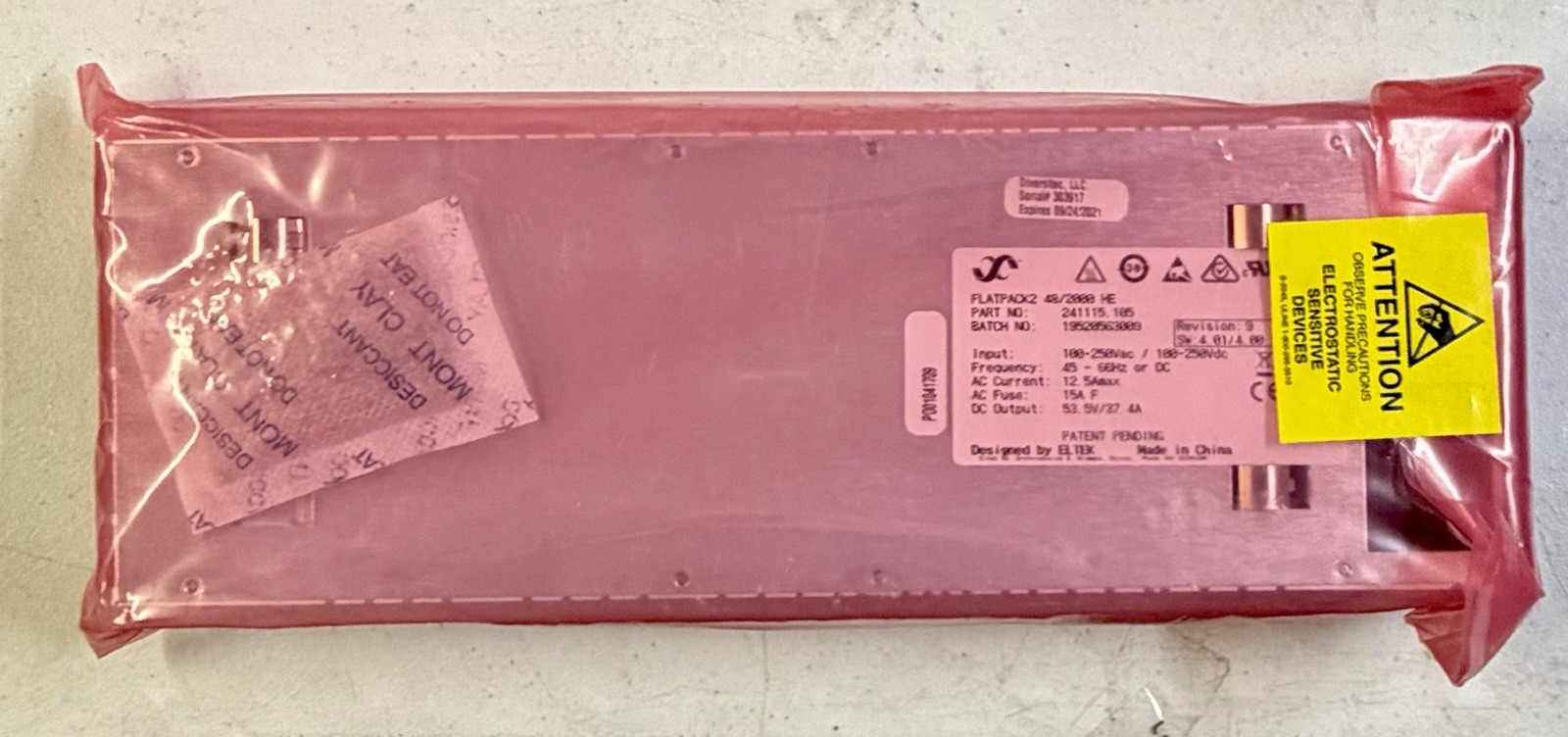 Eltek Flatpack2 48/2000 HE Rectifier Module 241115.100 – Sealed New Old Stock