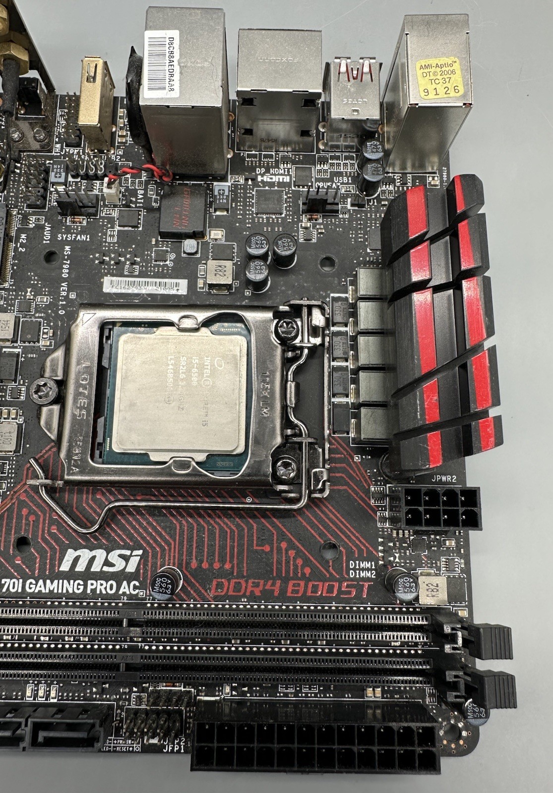 MSI Z170I GAMING PRO AC MOTHERBOARD + i5-6500 CPU