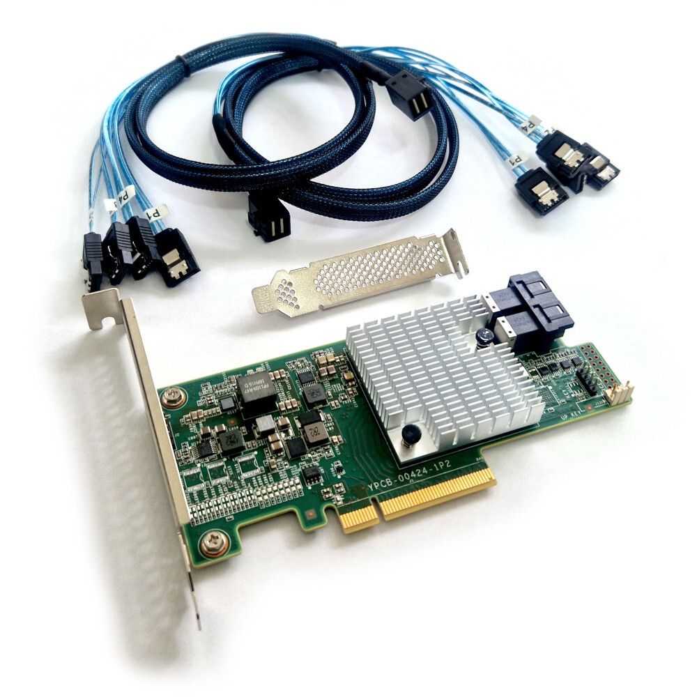 Inspur 9300-8i SATA / SAS HBA Controller IT Mode 12GB PCIe x8 3.0 + 2 Cables