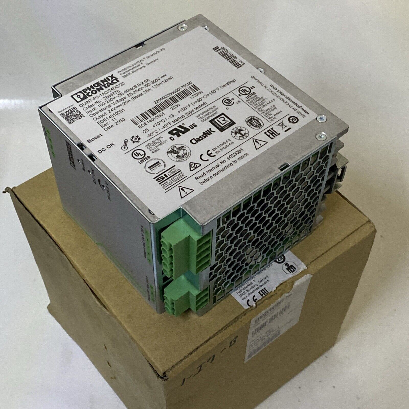 NEW For Phoenix Contact QUINT-PS/1AC/24DC/20 2866776 Switching Power Supply