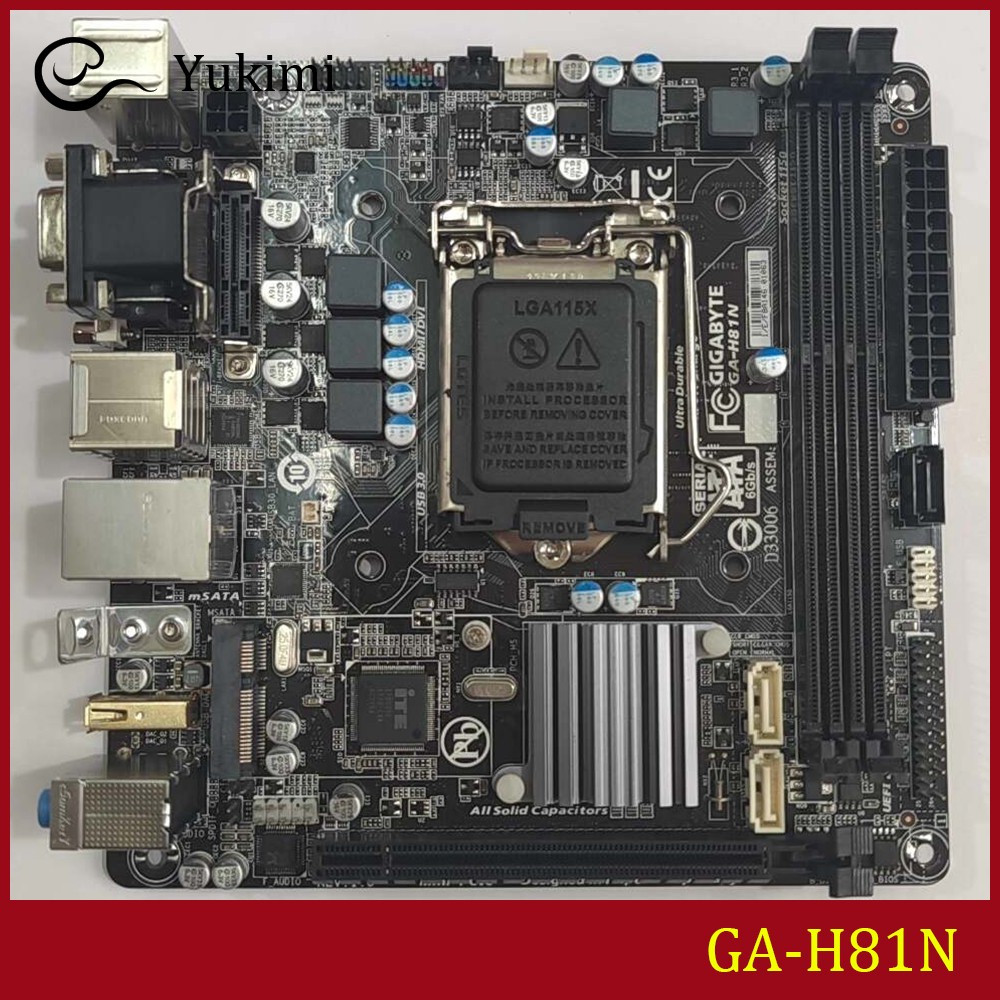 FOR GIGABYTE GA-H81N DDR3*2 16GB LGA1150 D-Sub DVI-D HDMI Ｍotherboard Test OK