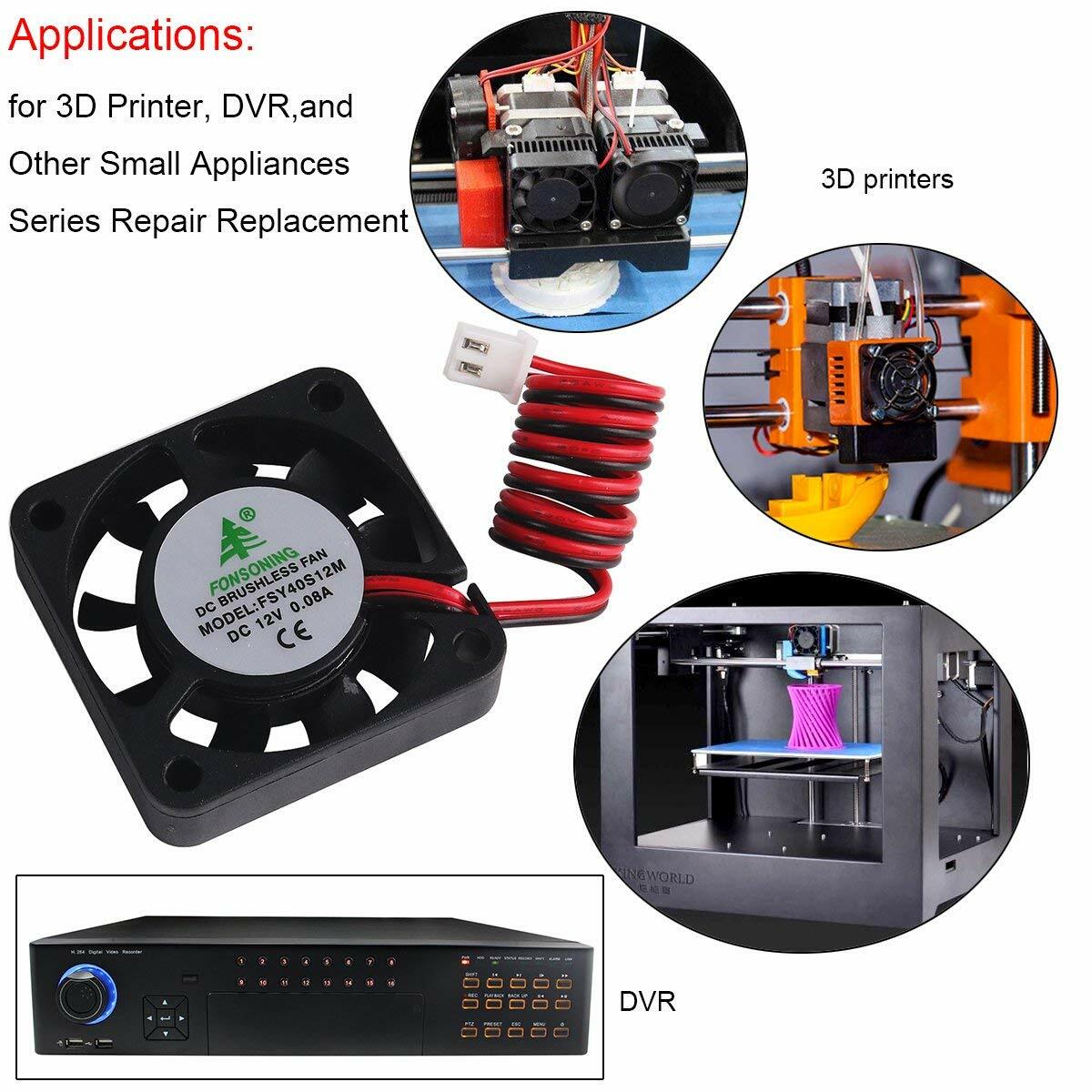 4X DC 12V Quiet Cooling Fan Heatsink Fan for Desktop PC Computer Case 40X40X10mm