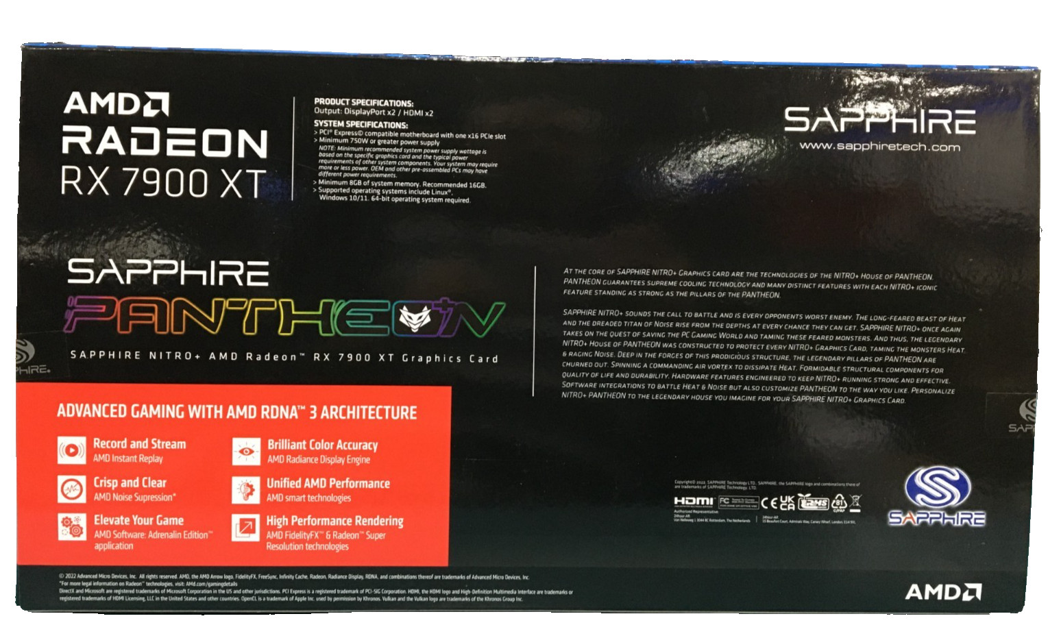Brand New – Sapphire Nitro+ AMD Radeon RX 7900 XT Graphics Card 20 GB