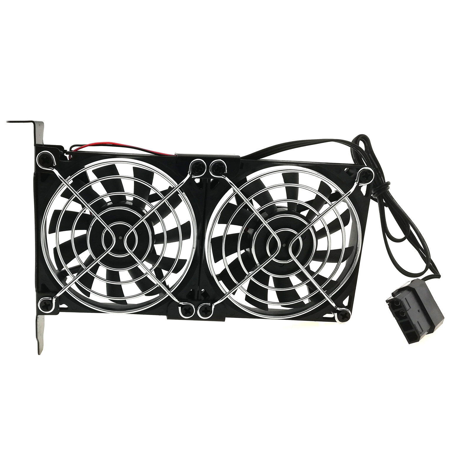 PCIe Slim Cooler Display Card Cooling Dual 80mm Fan 2300rpm Silent 3/4 Pin Power