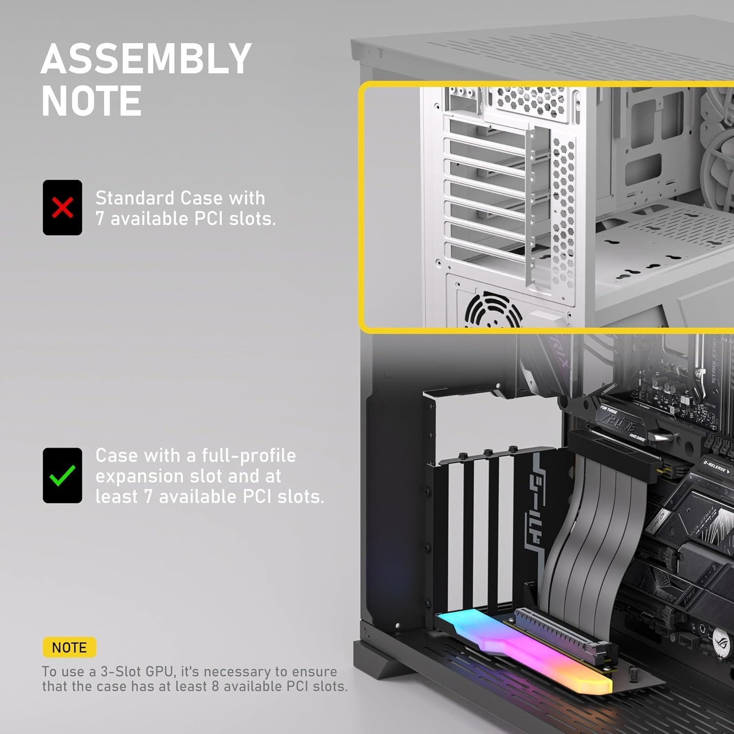Vertical GPU Mount with High-Speed PCIE 4.0 Riser Cable, ARGB Module, 115mm/4…