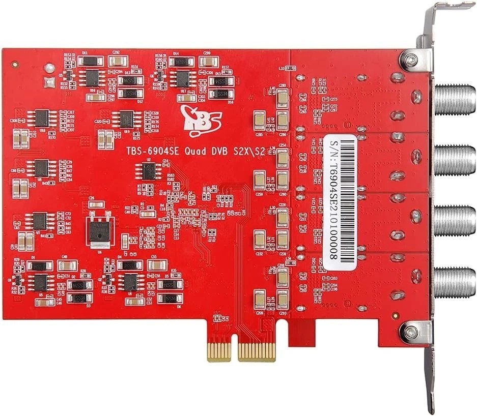 6904SE DVB-S2 / S / S2X Quad Tuner PCIe Card for Satellite Live TV