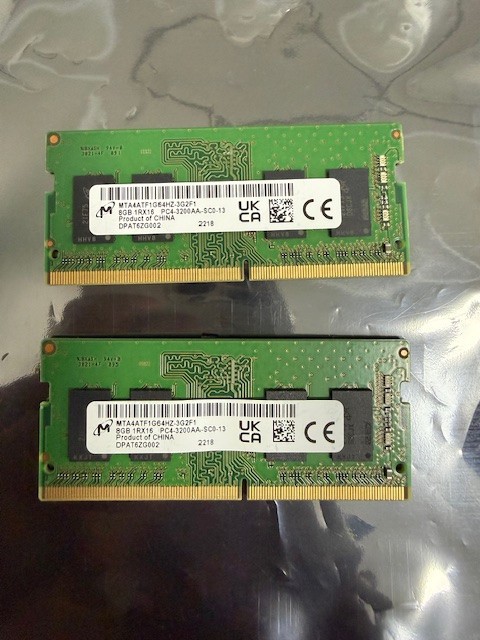 MICRON MTA4ATF1G64HZ-3G2F1 16GB (2X8GB) PC4-25600 DDR4-3200 SO-DIMM Memory
