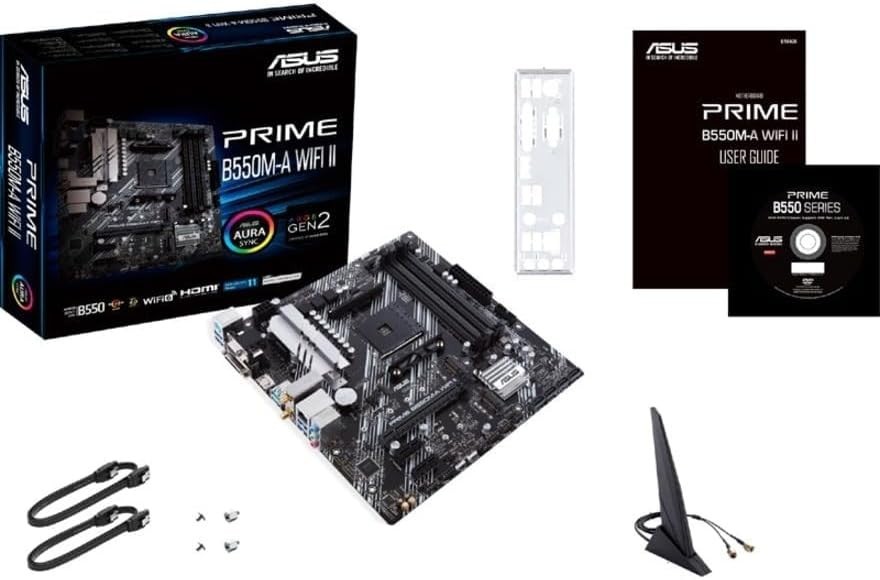 Prime B550M-A WiFi II Micro ATX Motherboard – PCIe 4.0, WiFi 6, ECC Support