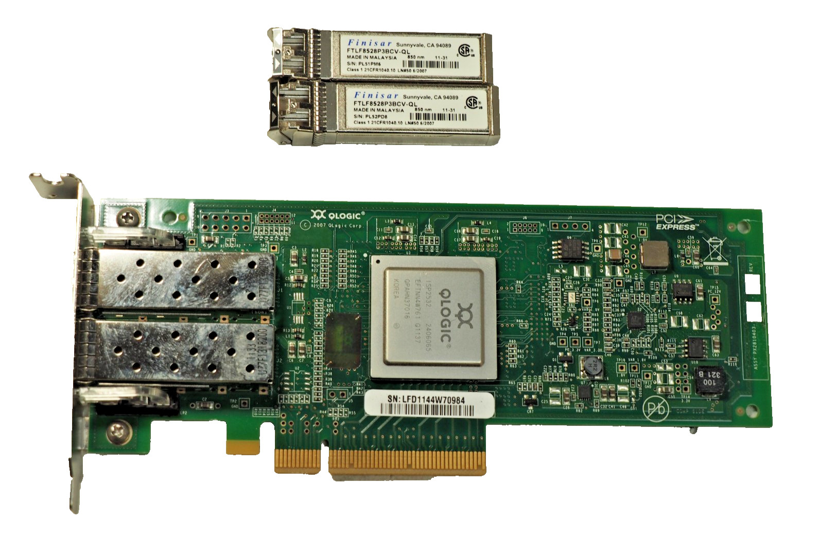 Dell VX60F QLE2562 Dual-Port 8GbE SFP PCIe Host Bus Adapter w/2*SFP