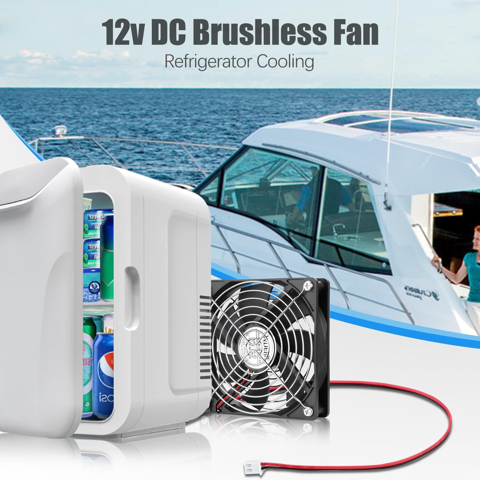 WDERAIR 120mm x 25mm 12V DC Computer Brushless 2Pin PC Case Cooling Fan 12025