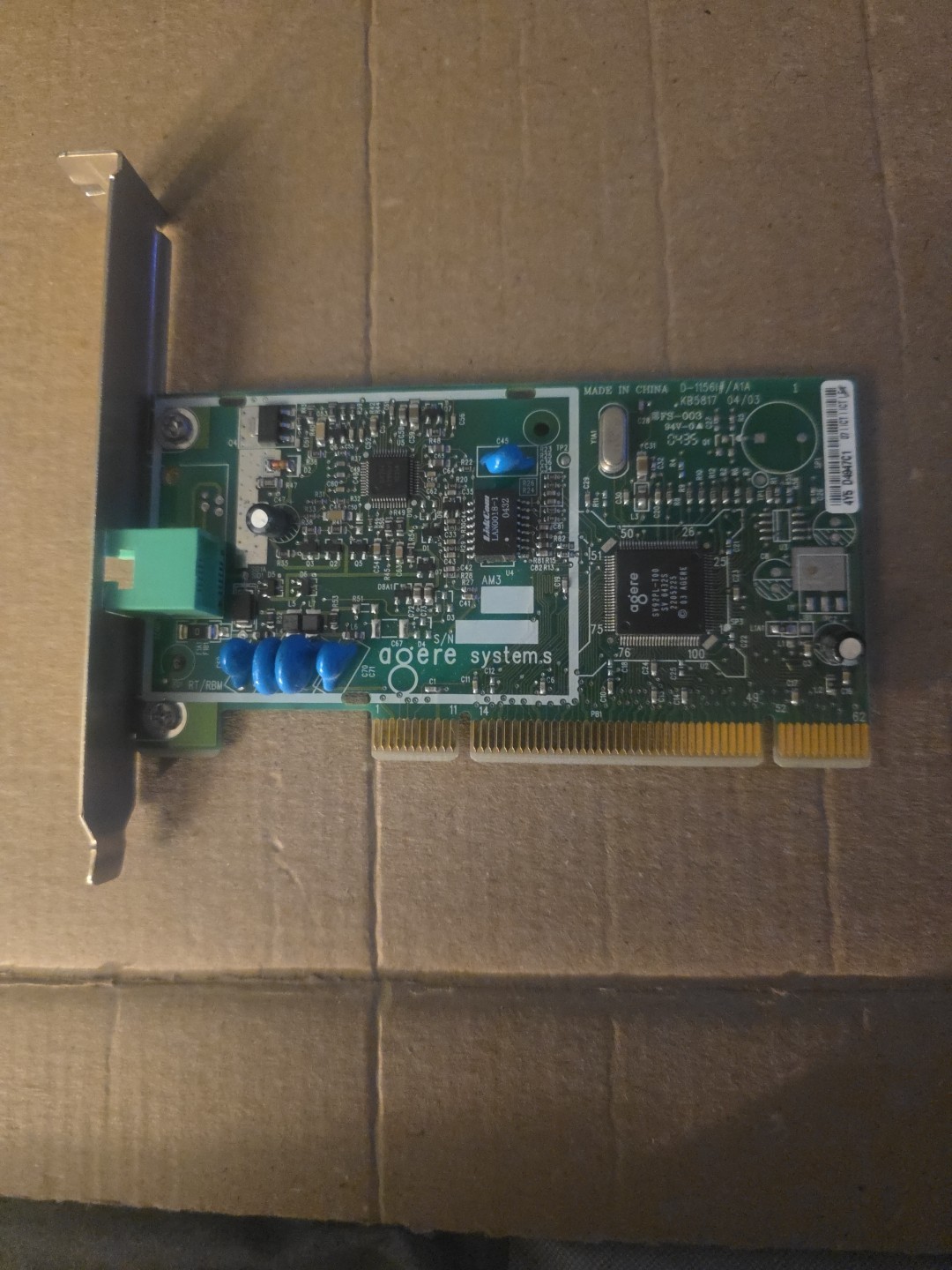 Agere Systems HP Media Center KB5817-5216 D-1156i#/A1A Internal PCI Fax Modem