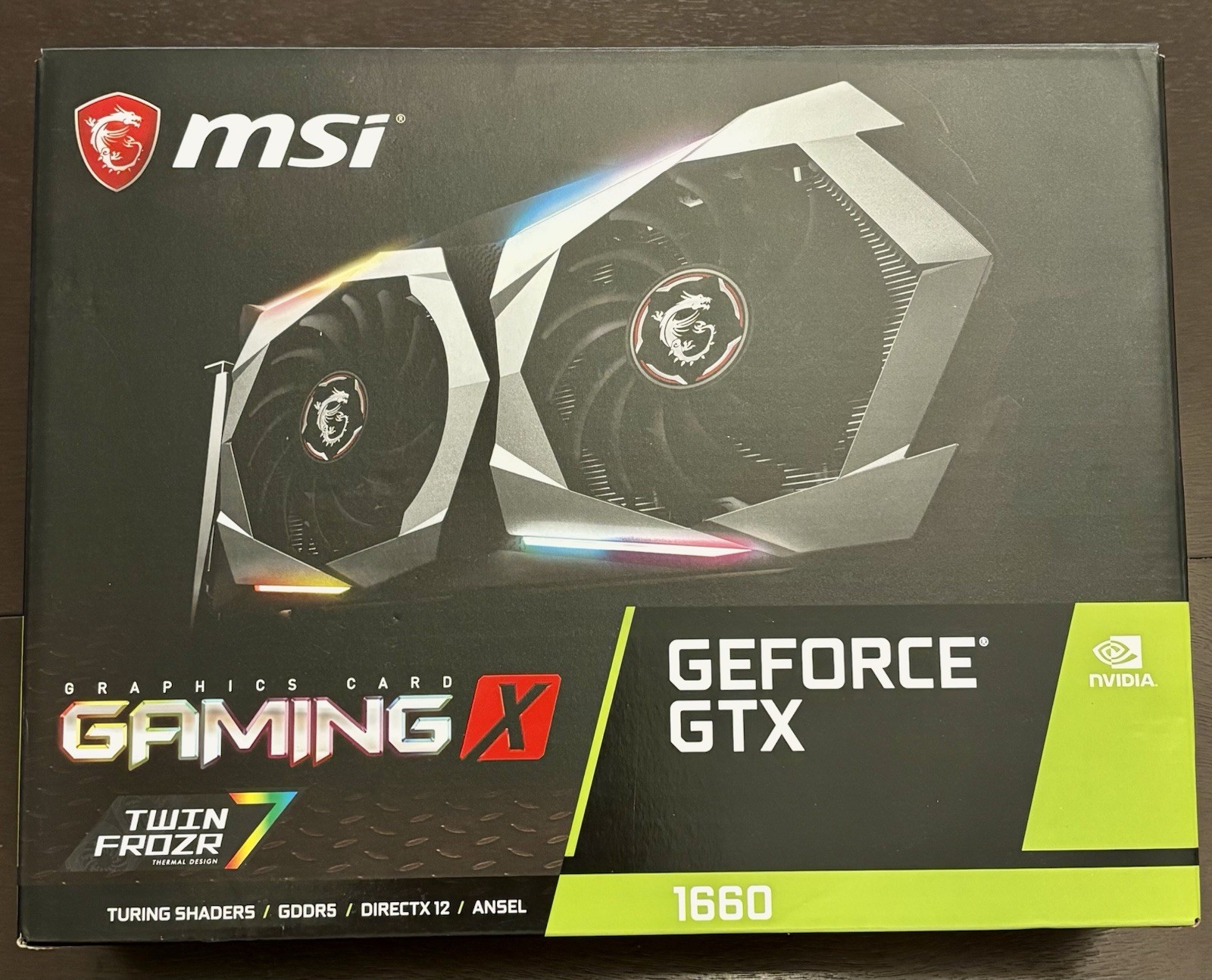 MSI GeForce GTX 1660 GAMING X 6G GDDR5 Twin Frozr 7 V379 Used Box And All Papers