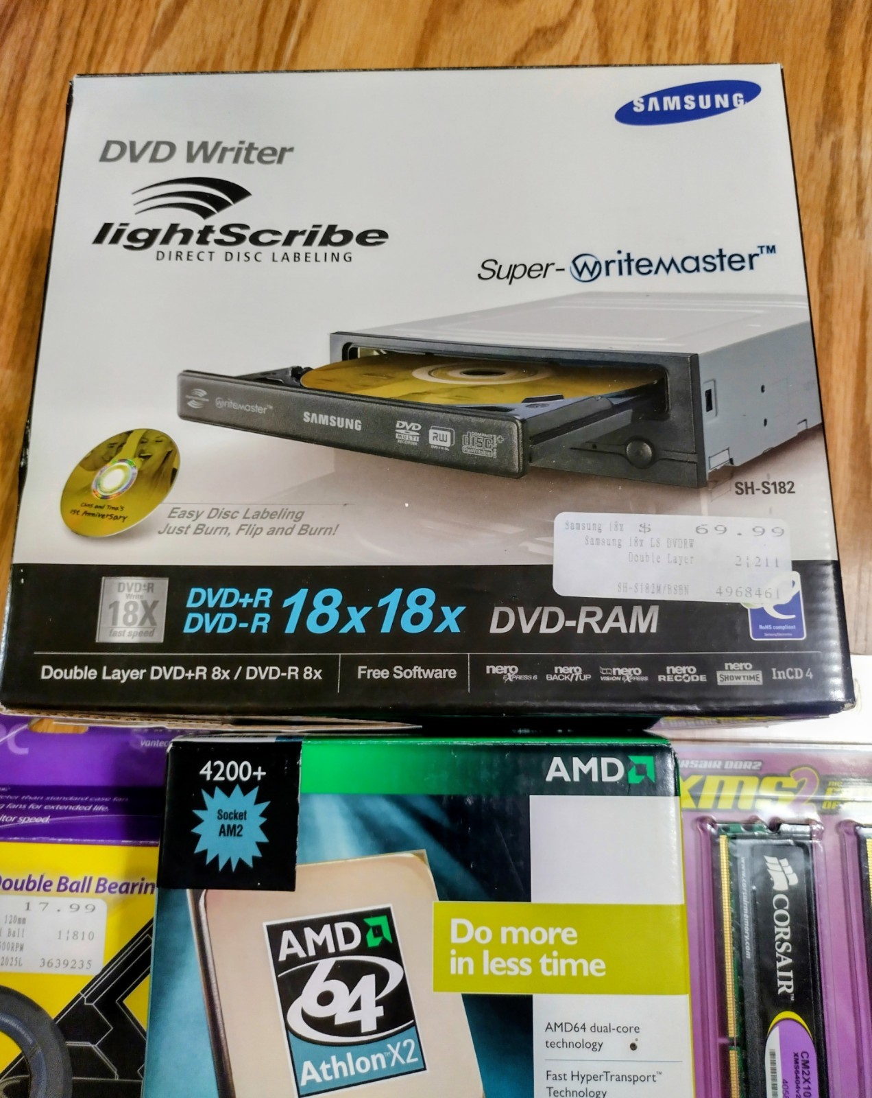 Computer Parts Bundle, AMD Processor, Corsair DDR2, DVD Ram (All New In Boxes)