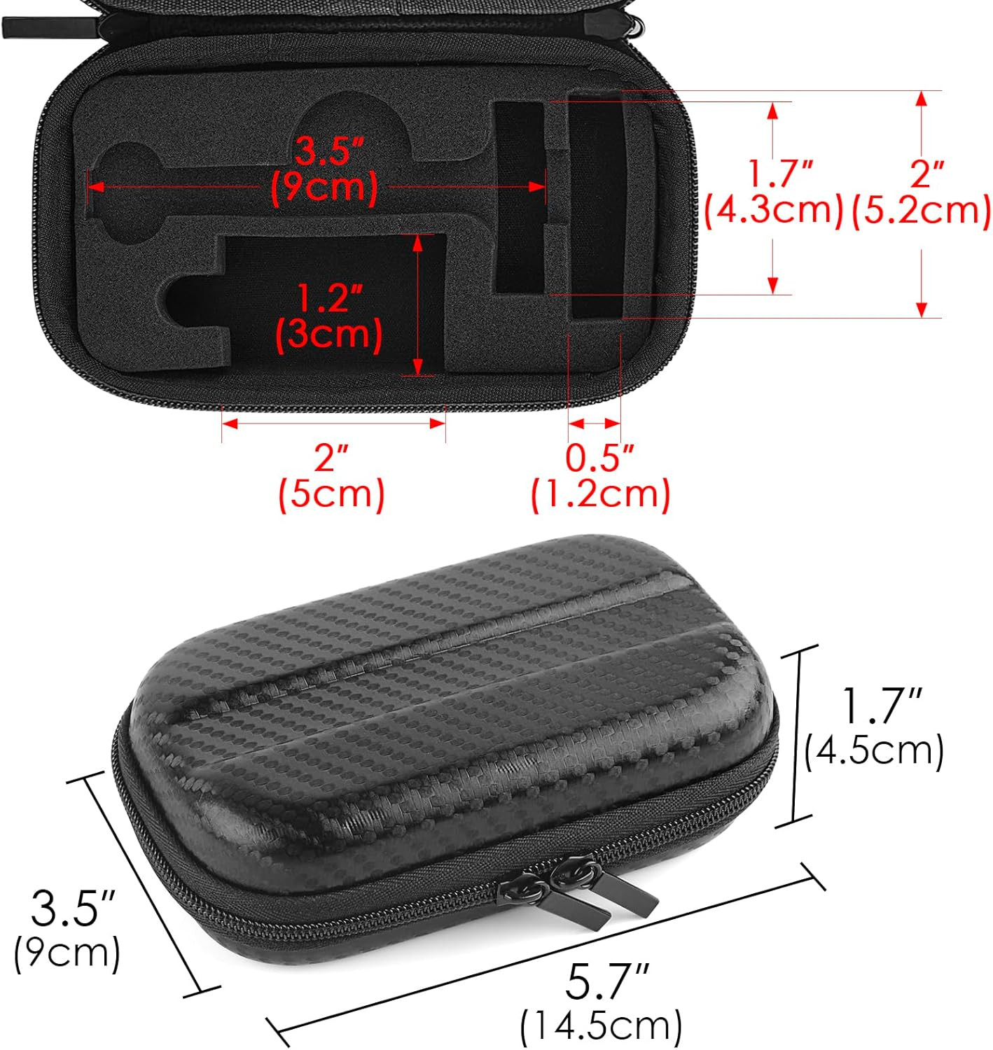 Hard Shell Case with Shaving Kit Storage for Short/Long Handled Razor Blades an