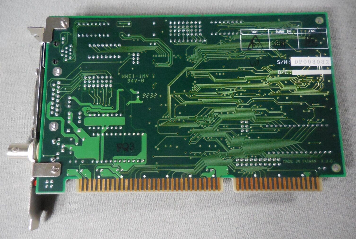 Vintage Ether 2/6 Ethernet Card with BNC Coaxial Connector RJ45 DB15