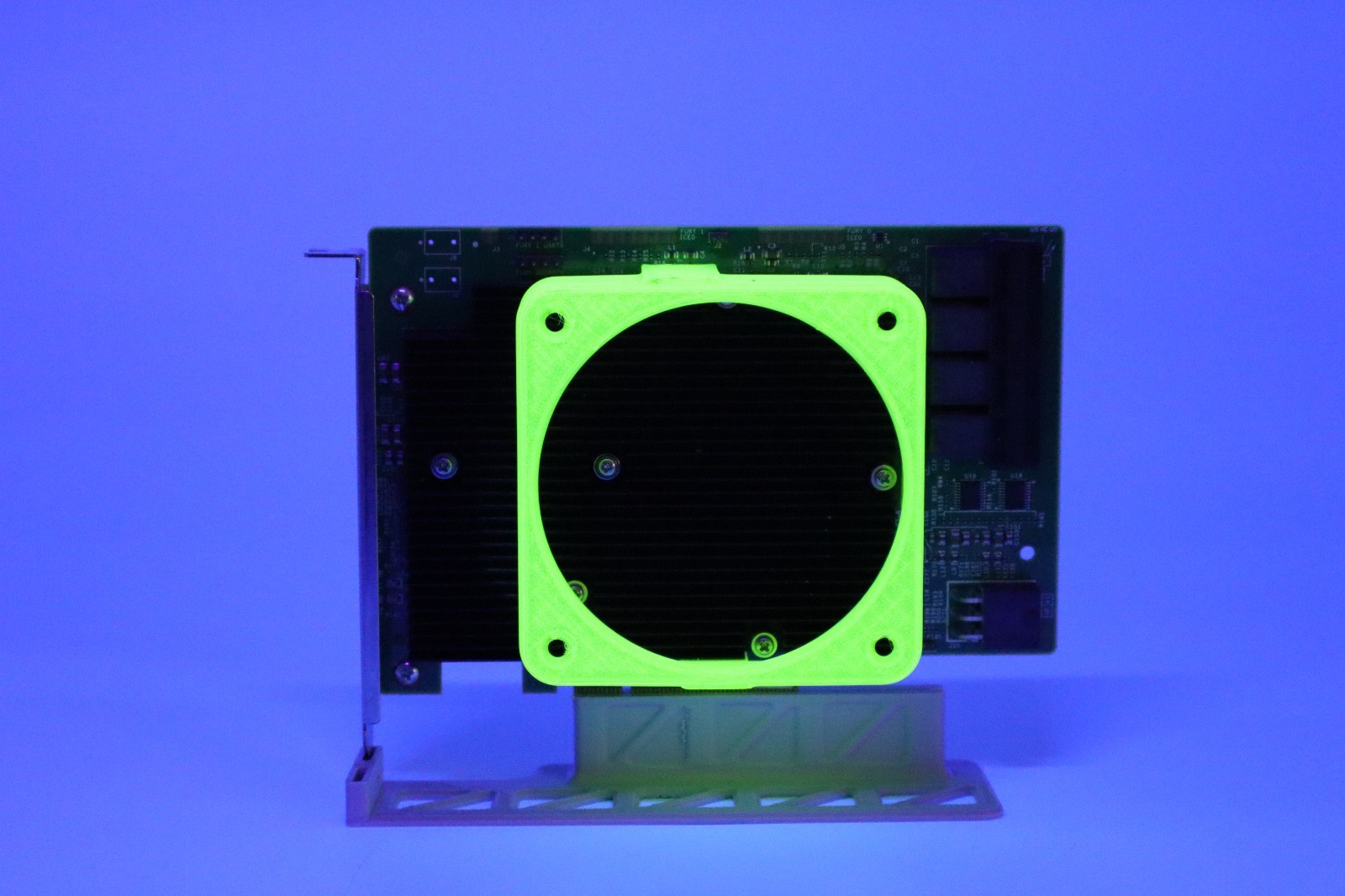Cooling Fan Shroud for a LSI 9300-16i : 80mm x 15mm Fan : HBA Cooling