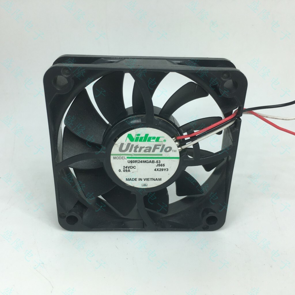 NIDEC U60R24MGAB-53 DC24V 0.09A 60x60x15mm Dual Ball Bearing Quiet Cooling Fan