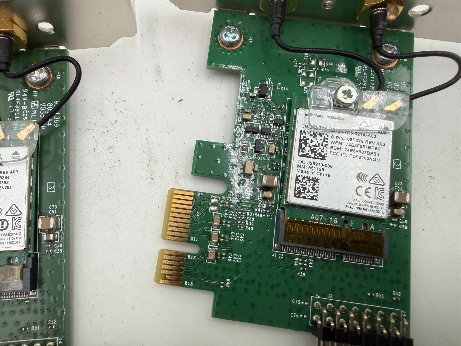 LOT OF 2-Intel Wifi Card 8265NGW Dual Band Wireless Wifi Bluetooth BOARDS