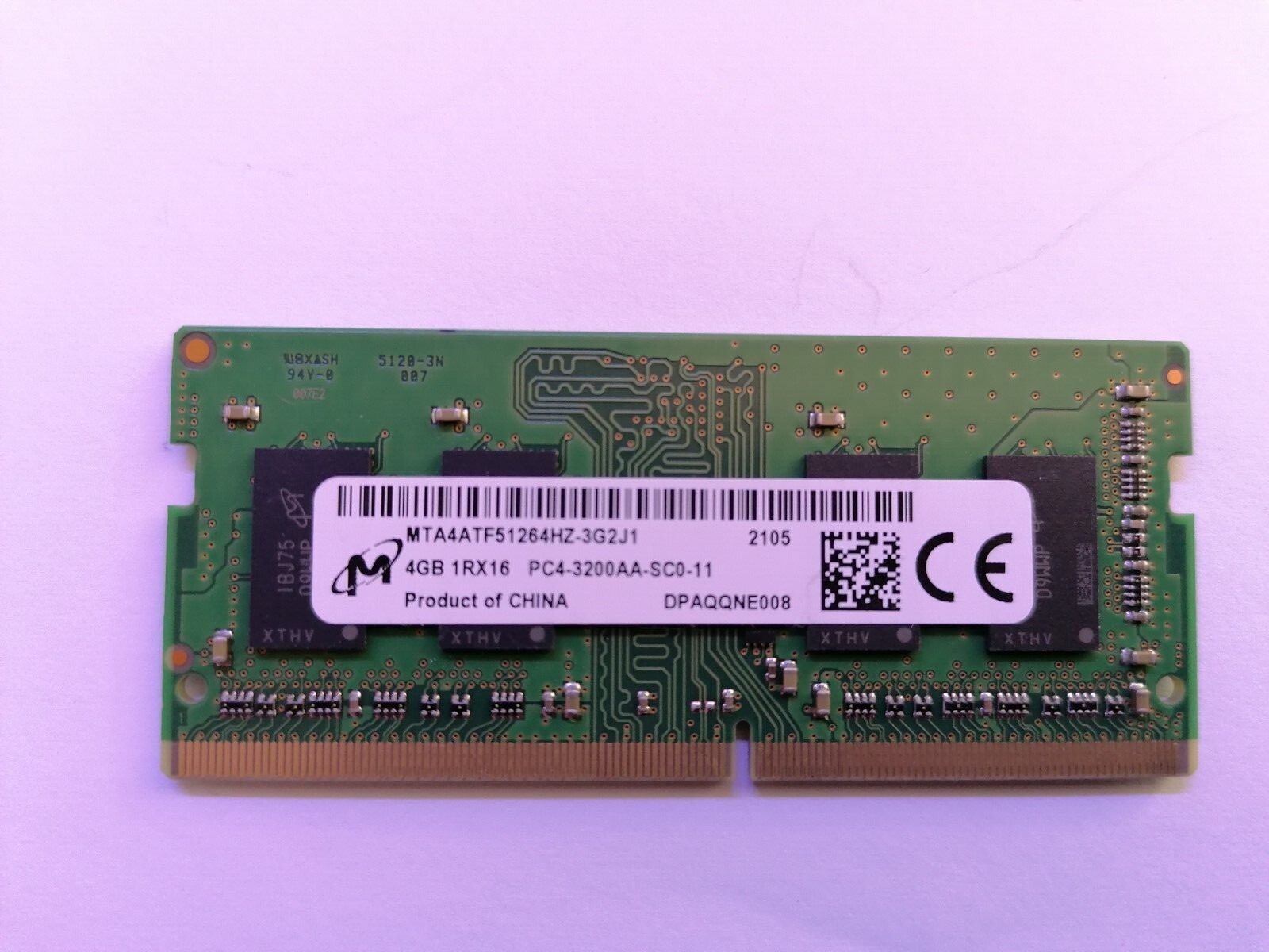 Micron MTA4ATF51264HZ-3G2J1 4GB 1Rx16 PC4-3200AA-SC0-11 SO-DIMM DDR4 RAM