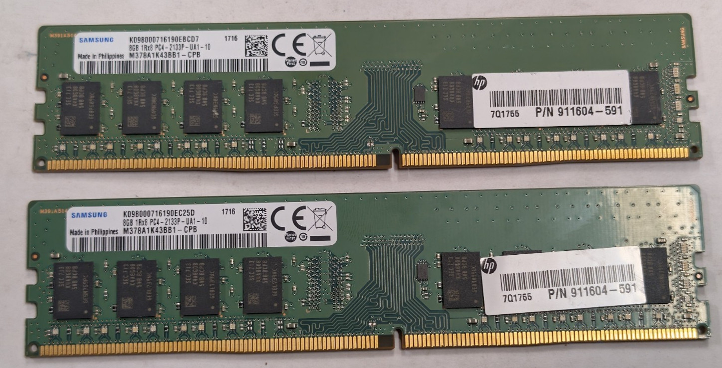 Samsung 16GB (2x8GB) DDR4 2133MHz Desktop RAM Kit M378A1K43BB1-CPB
