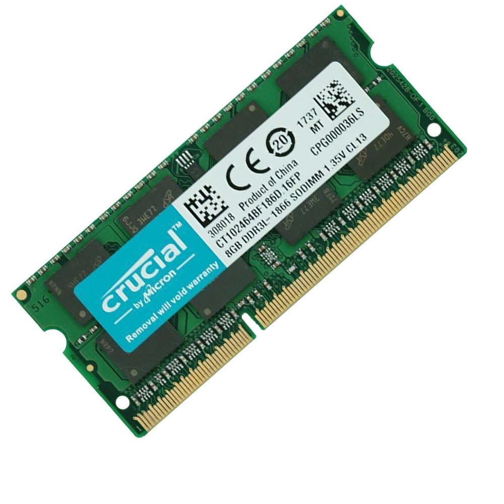 Crucial 16GB kit 2x 8GB DDR3L1866 PC3L-14900S 1.35V Laptop Notebook Memory RAM