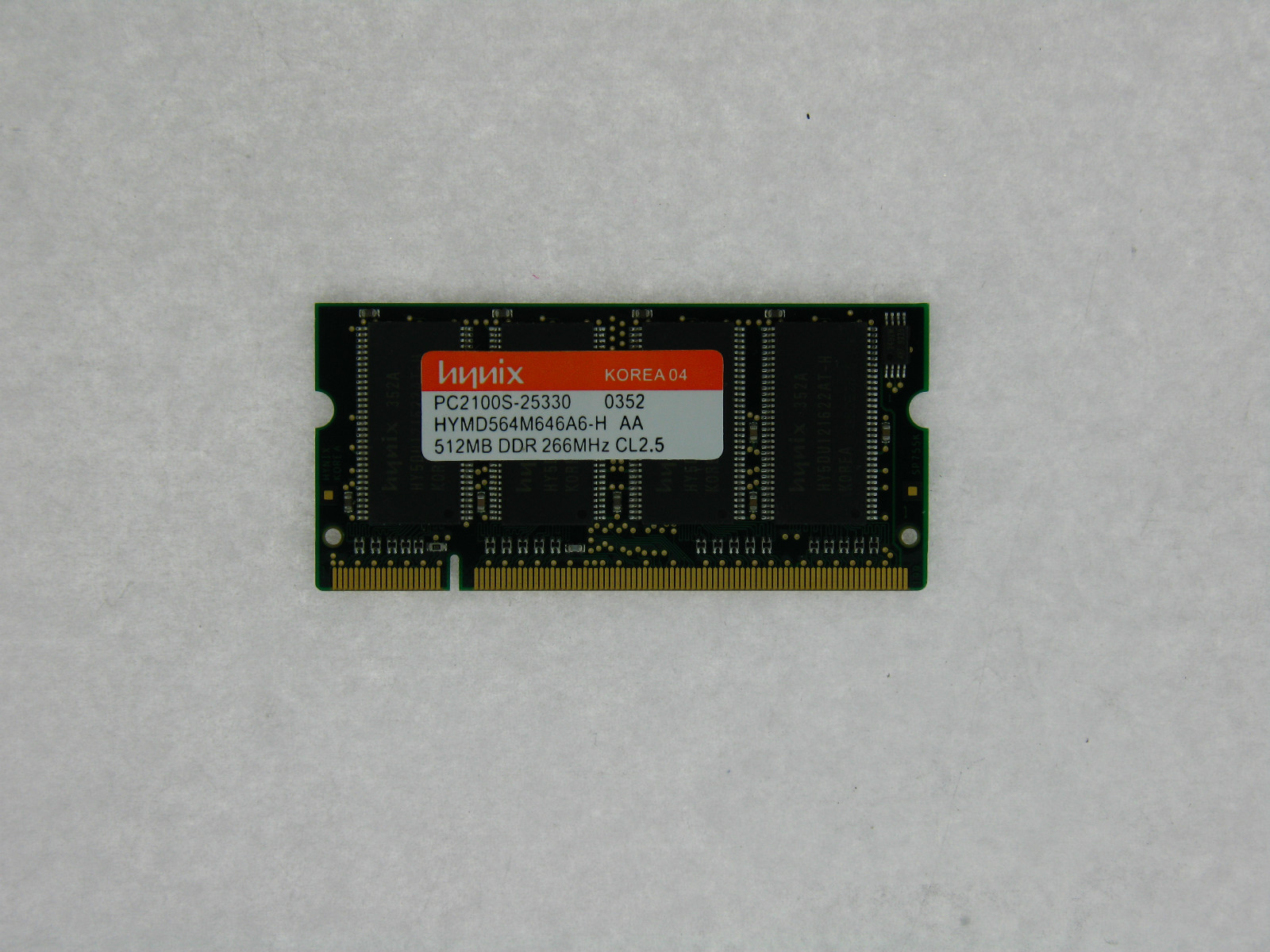 Hynix 512MB PC2100 DDR266 266Mhz 200pin DDR1 Sodimm Laptop Mem HYMD564M646A6-H