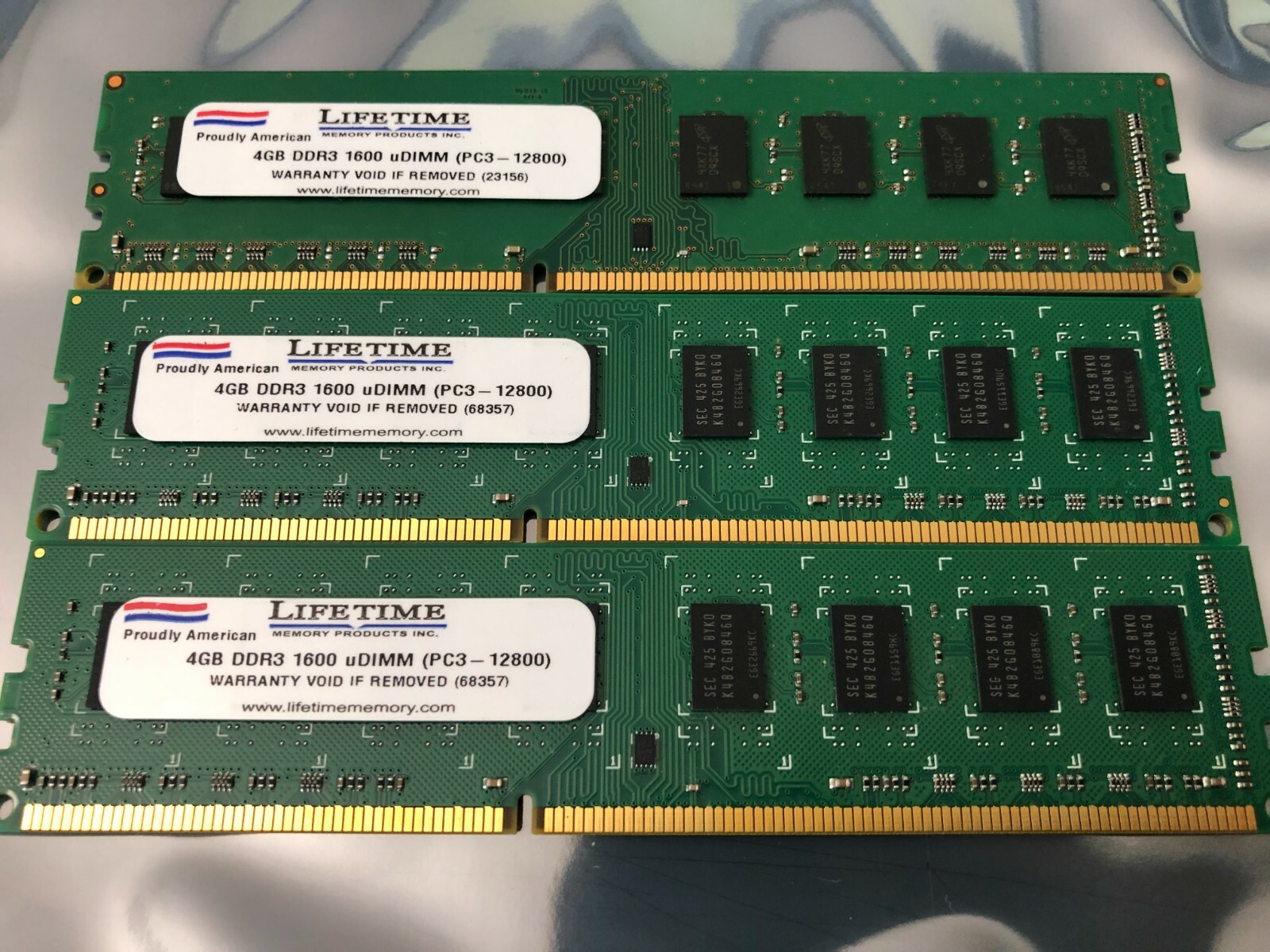 Lifetime 12GB (4GB x 3) PC3-12800 Desktop Memory