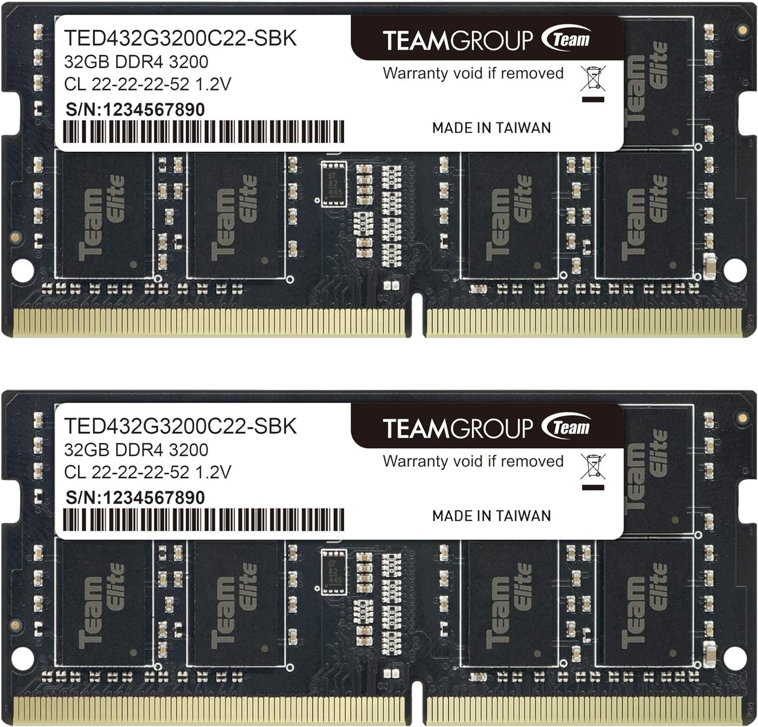 Teamgroup Elite 2x32GB PC4-25600 (DDR4-3200) Memory (TED432G3200C22S01)